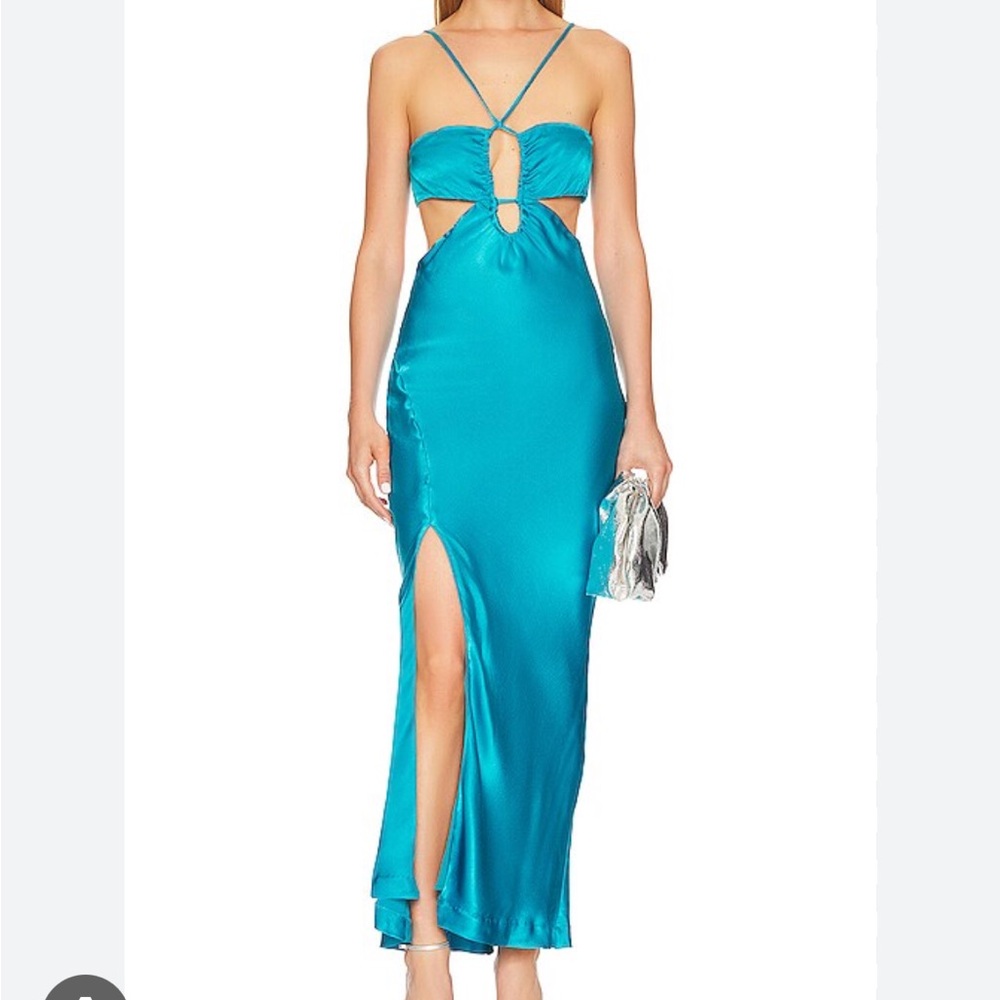 Bardot Teal Cut-Out Maxi Dress